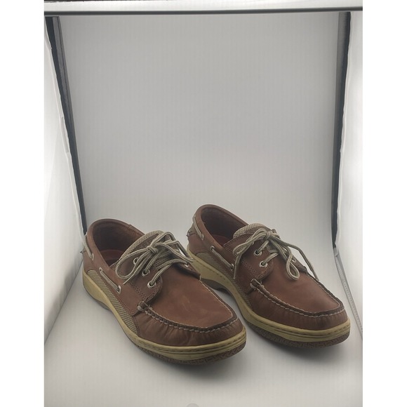 Men's Sperry AO boat deck shoes brown leather sz 10 Top Sider Authentic Original - Picture 4 of 16